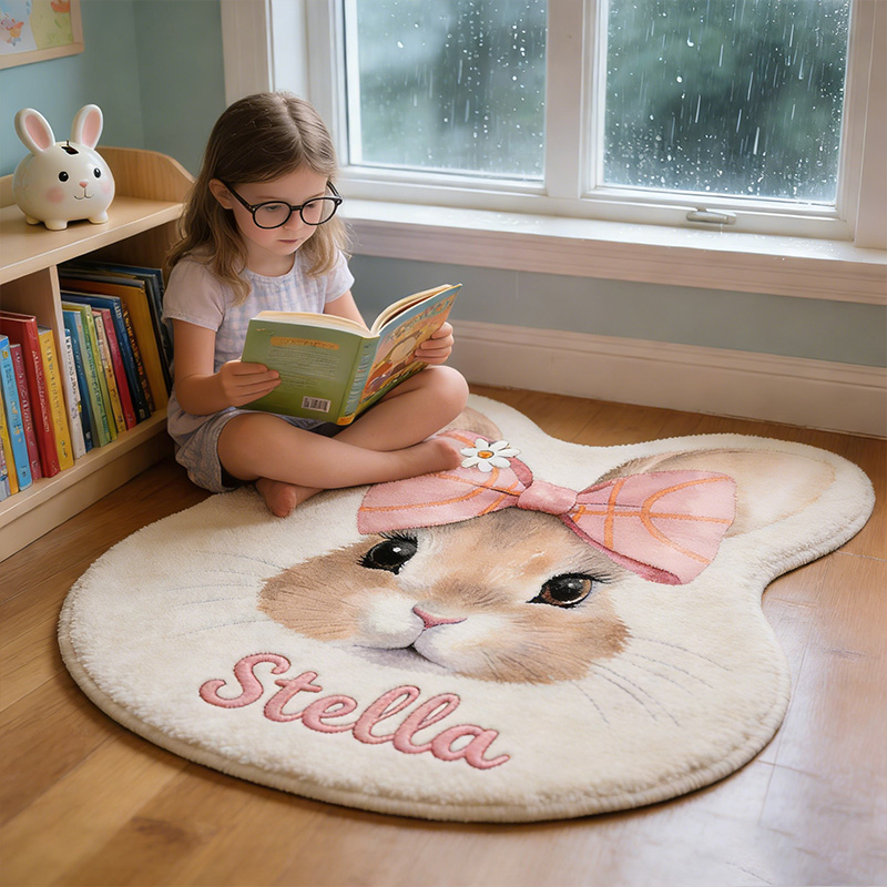 Personalized Bunny Sport-Theme Custom Name Cute Basketball Bow for Kids