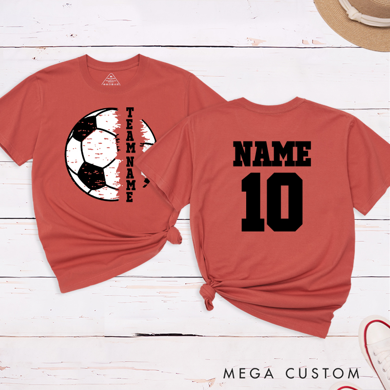 Personalized Soccer Team T-Shirt with Custom Name and Number