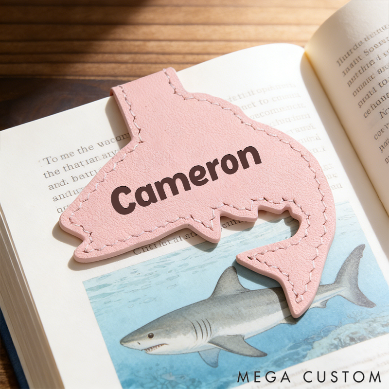 Personalized Leather Fish Symbol Bookmark Custom Engraved Bookmark