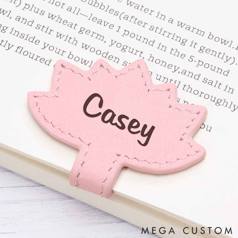 Personalized Leather Yoga Symbol Bookmark Custom Engraved Bookmark