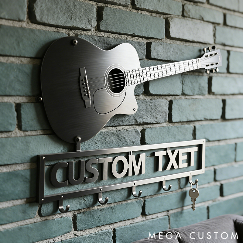 Personalized Metal Guitar Music Key Hook Gift for Music Lovers