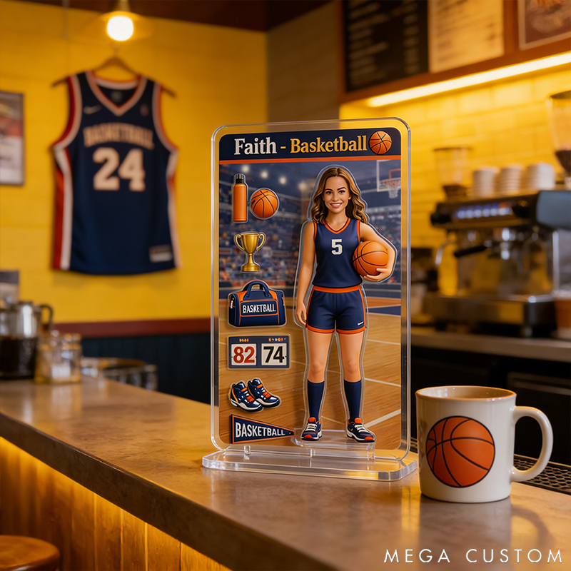 Personalized Basketball Theme Acrylic Decor Custom Photo the Perfect Gift for Basketball Fans