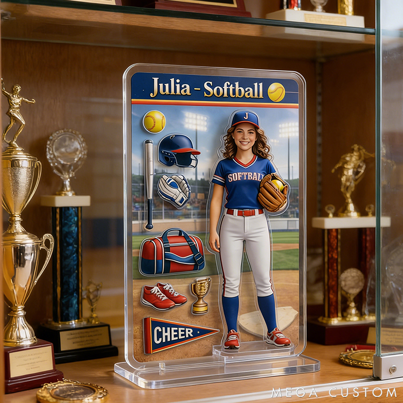 Personalized Softball Theme Acrylic Decor Custom Photo the Perfect Gift for Softball Fans