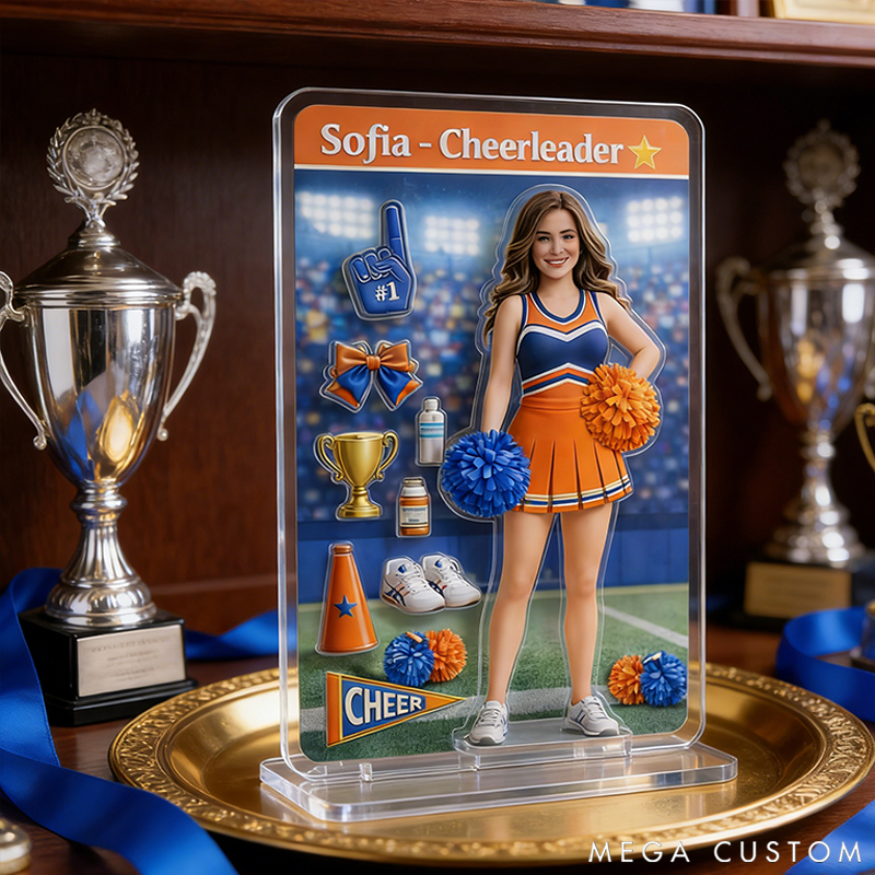 Personalized Cheer Squad Theme Acrylic Decor Custom Photo Gifts for Cheer Squad Members