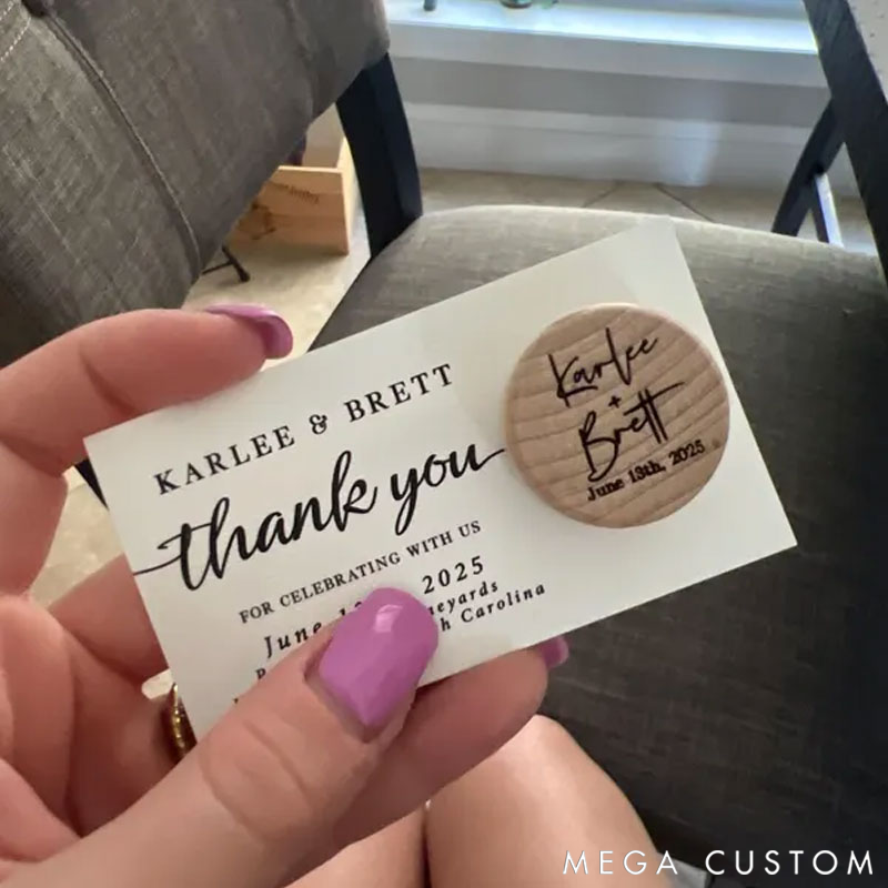 Personalized Wine Bottle Stopper Wedding Favors with Thank You Card Gift for Guests