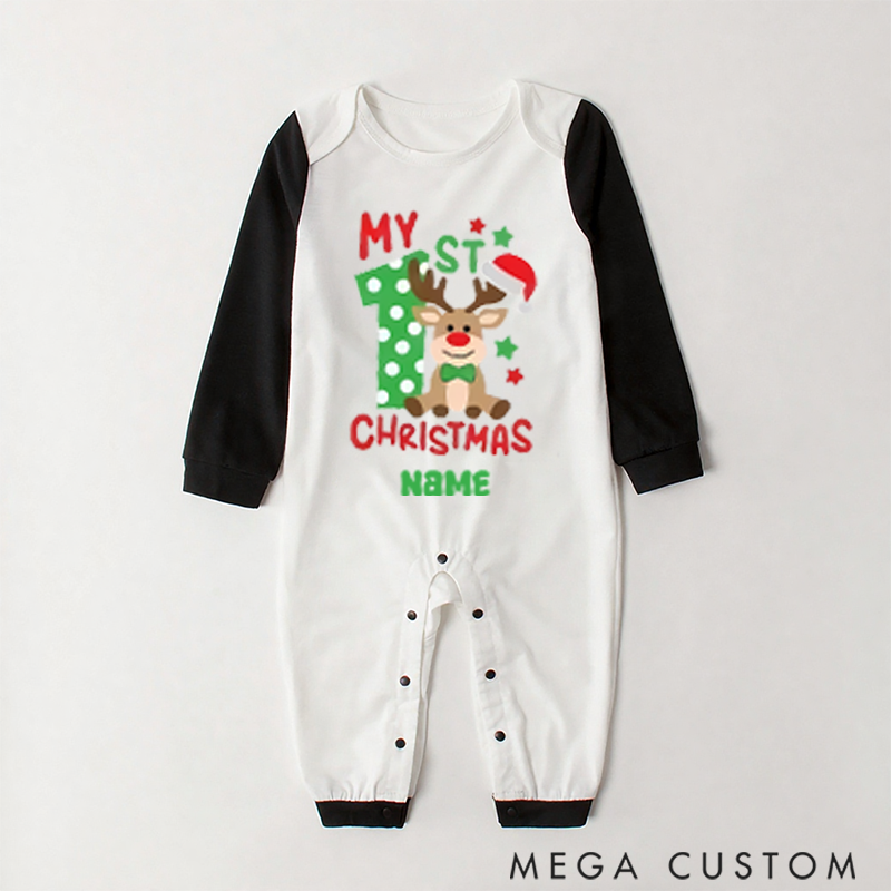 Personalized First Christmas as a Mom Dad Pajamas for Families