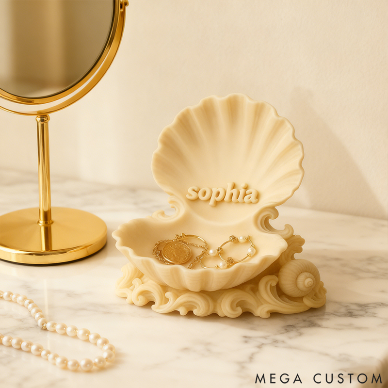 Personalized Shell Shaped Makeup Brush Organizer 3D Printed Design