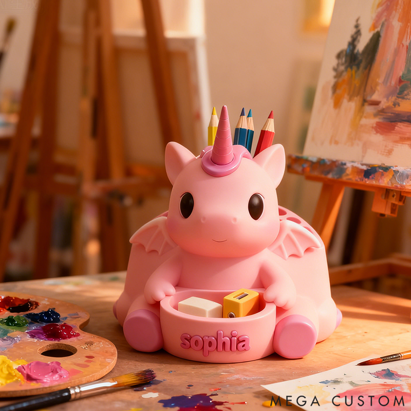 Personalized Pink Pony Pencil Holder Adorable Pencil Organizer Stand Children's Desktop Decor 3D Printed