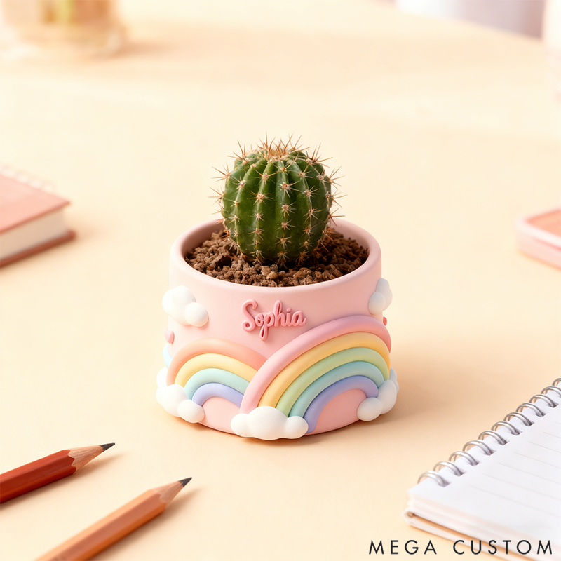 Personalized Cute Rainbow Flower Pots for 3D Printing