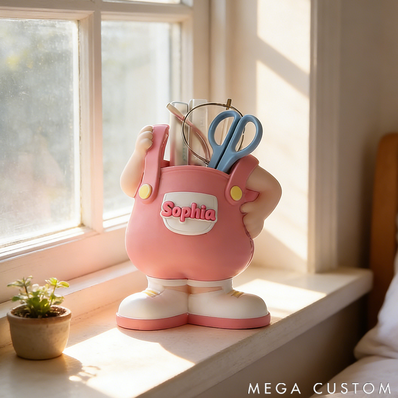 Personalized Overalls Lucky Cute Boy Girl Pencil Holder Valentine's Day Gift for Couples