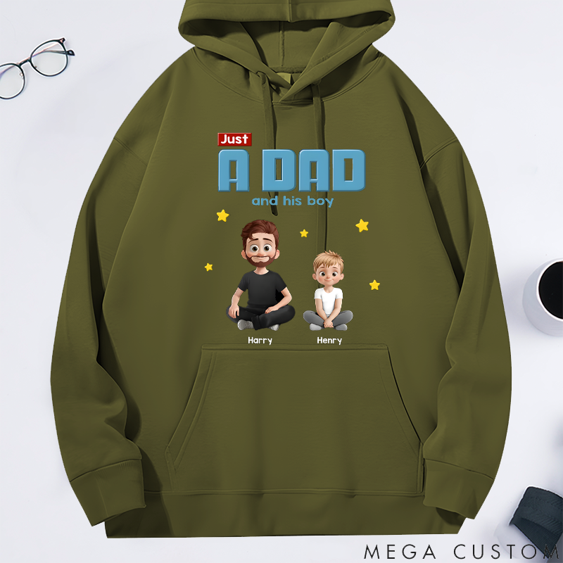 Personalized Just a Dad and His Child Gift for Dad Classic Hoodie Gift for Dad Grandpa
