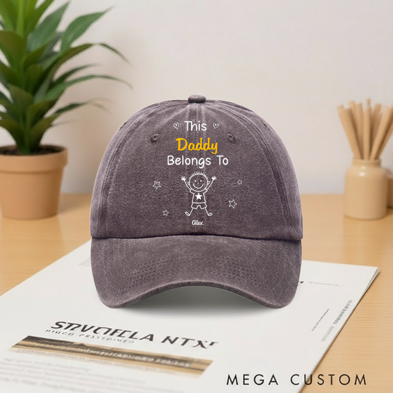 Personalized My Crew Makes Me Smile Vintage Washed Denim Baseball Cap Gifts for Dad Grandpa