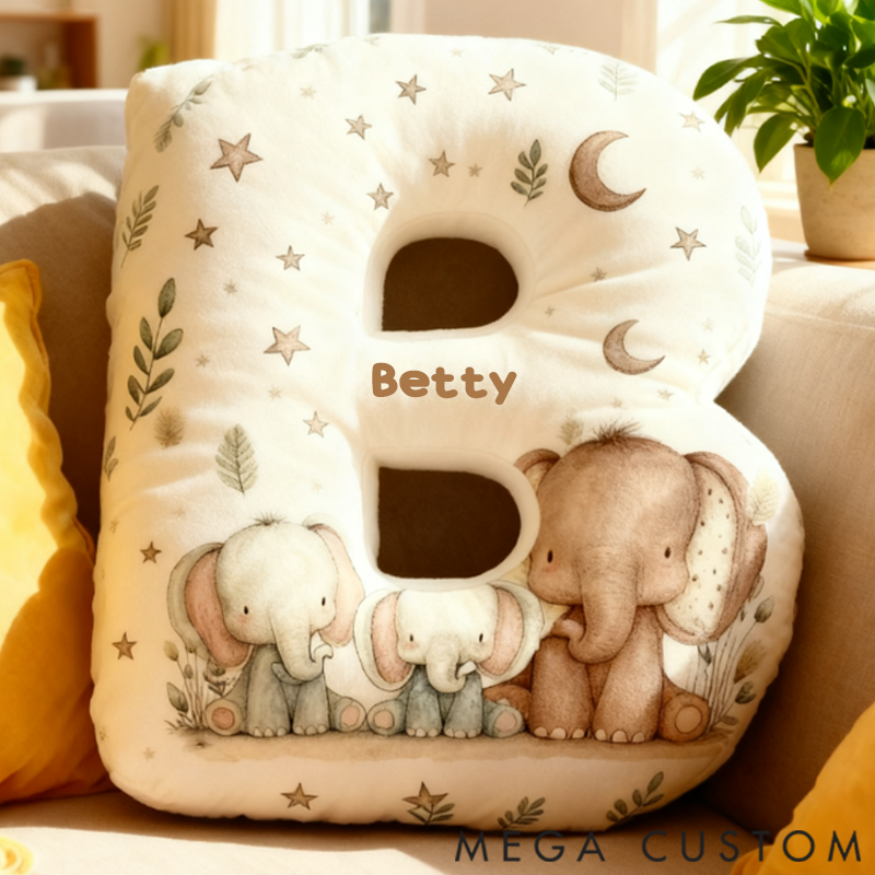 Personalized Cute Elephant Family Shaped Pillows Gifts for Family Graphic 3D Print
