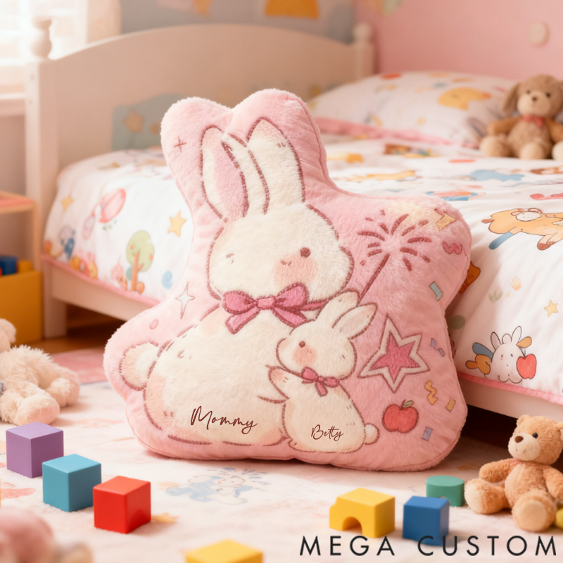 Personalized Irregular Cute Rabbit Pillow 3D Printed Design Gift for Family