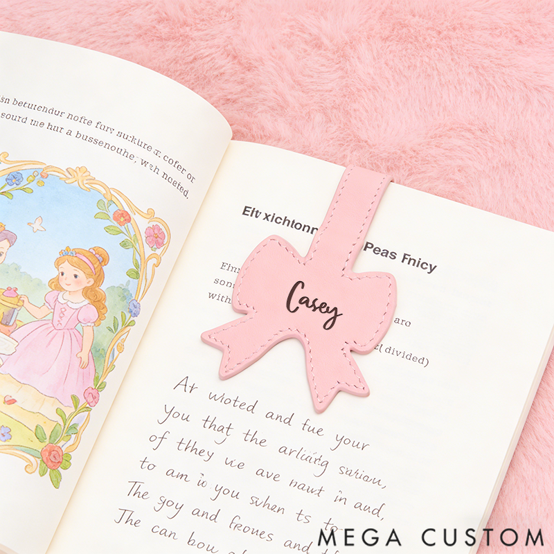 Personalized Leather Bookmark Bow Bookmark Custom Engraved Bookmark