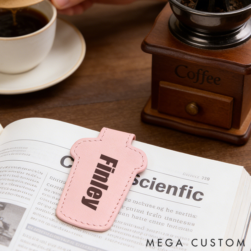 Personalized Leather Bookmark Coffee Mug Bookmark Custom Engraved Bookmark