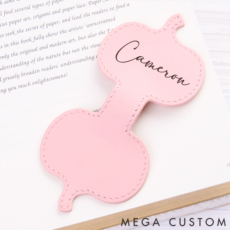 Personalized Leather Bookmark Pumpkin Bookmark Custom Engraved Bookmark Halloween Gift