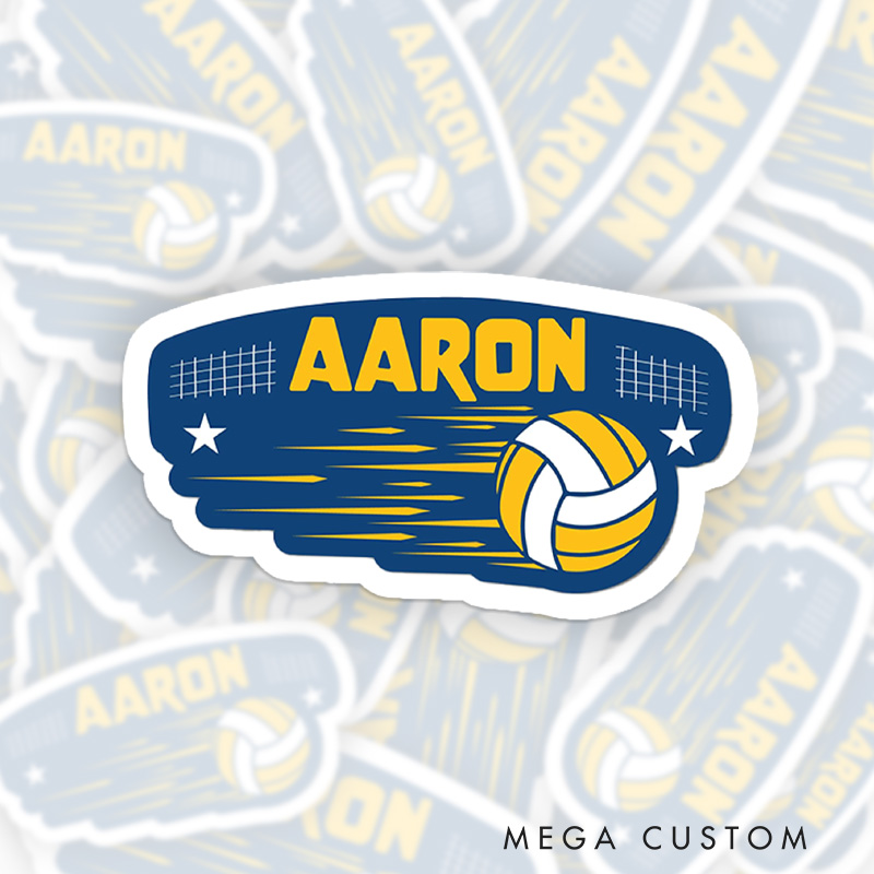 Personalized Volleyball Design Sticker with Custom Player Name for Unique Gift