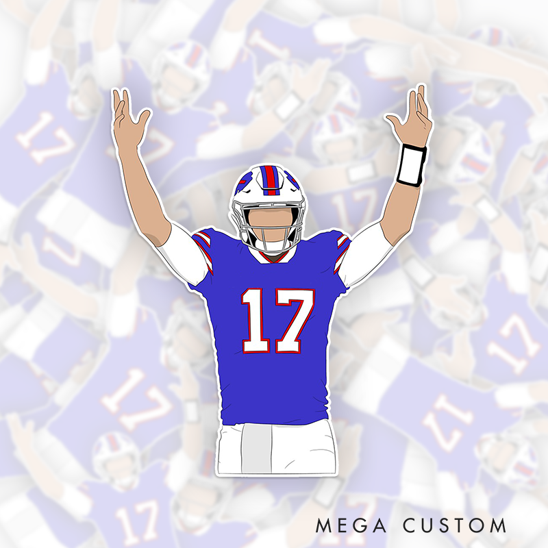 Personalized American Football Celebration Sticker with Custom Number