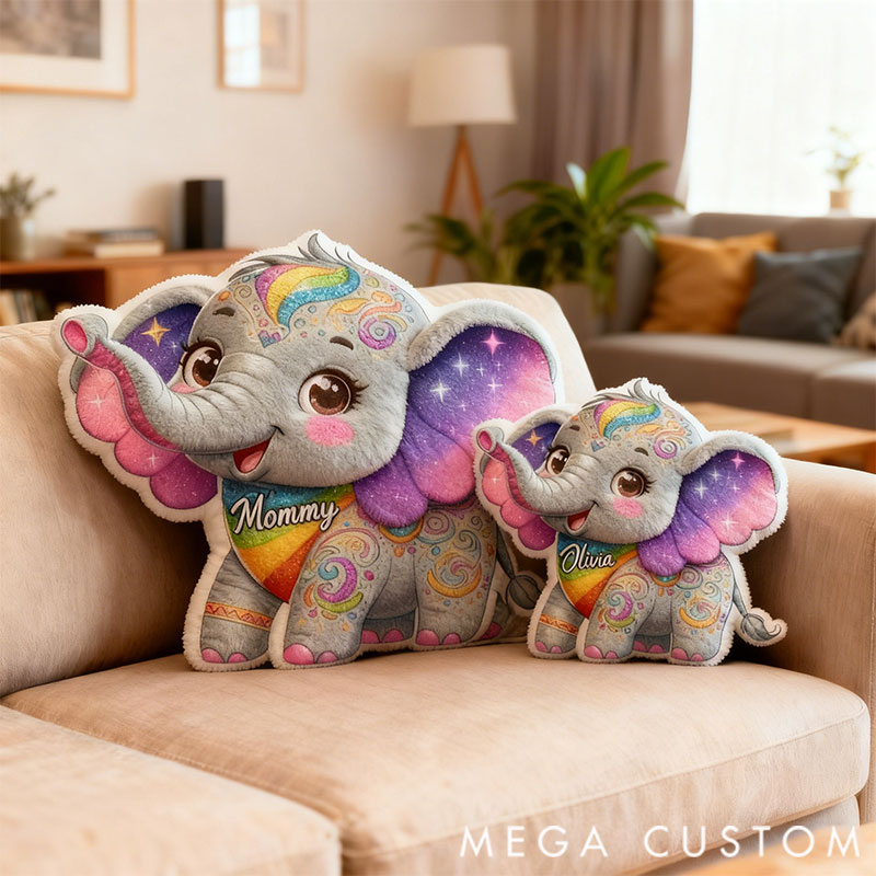 [Copy]Personalized Graphic 3D Print Pillows Pillow, Custom Elephant Pillow with Name for Family