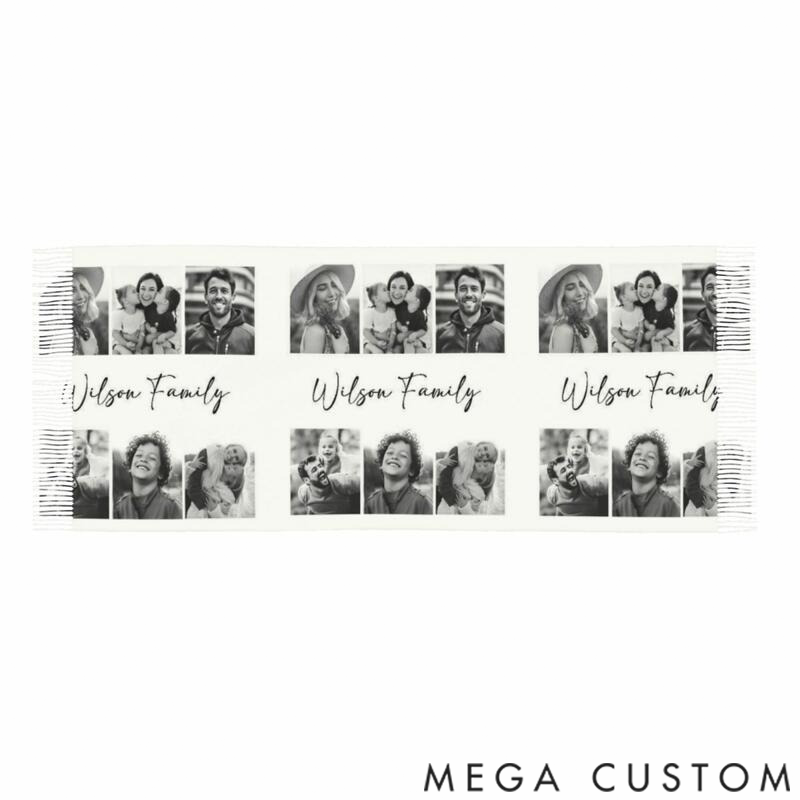 Personalized Custom Scarves with Family Photos Are a Practical New Year Gift for Family Members