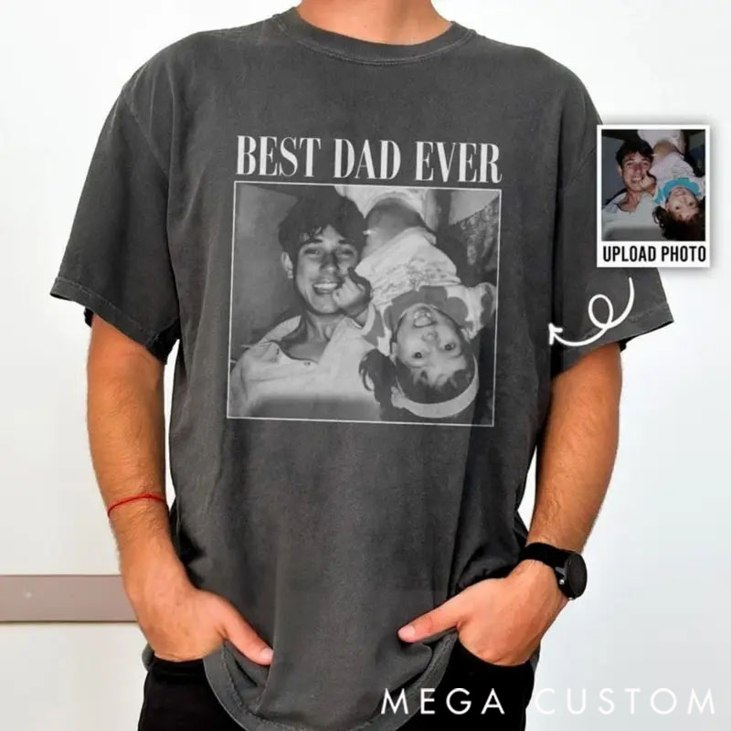 Personalized Custom Photo Shirt for Dad Grandpa 