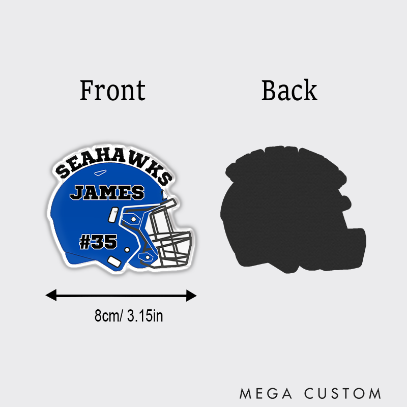 Personalized American Football Helmet Magnets with Custom Team Name,Player Name and Number