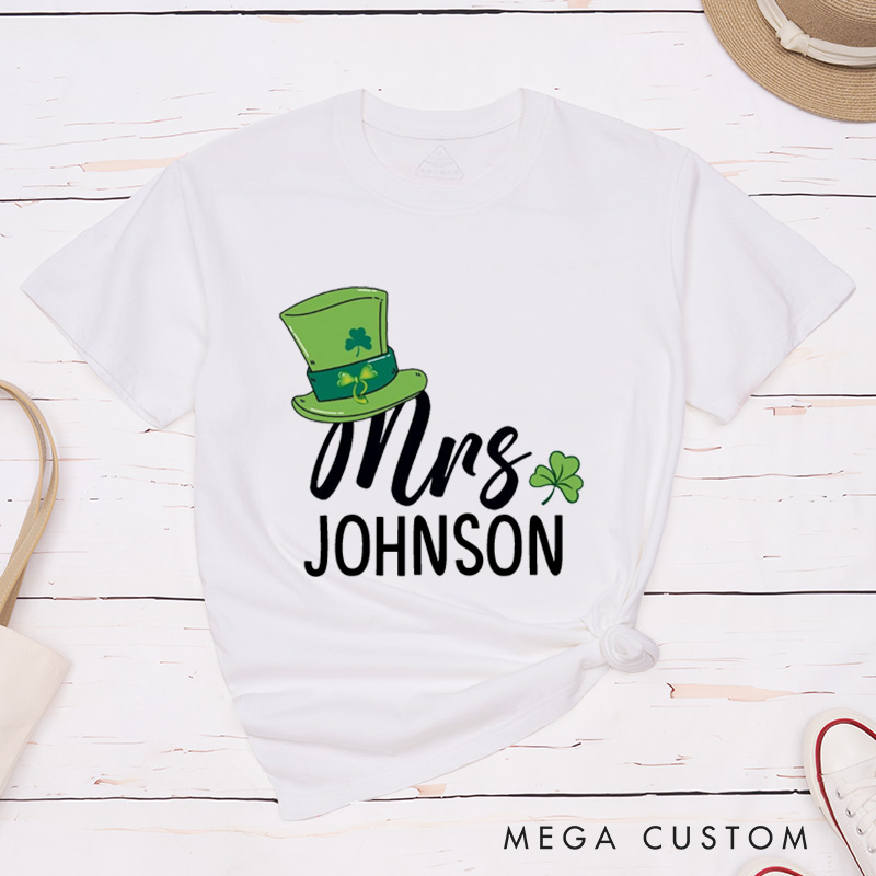 Personalized St. Patrick's Day Mr and Mrs Matching Classic T-Shirt 