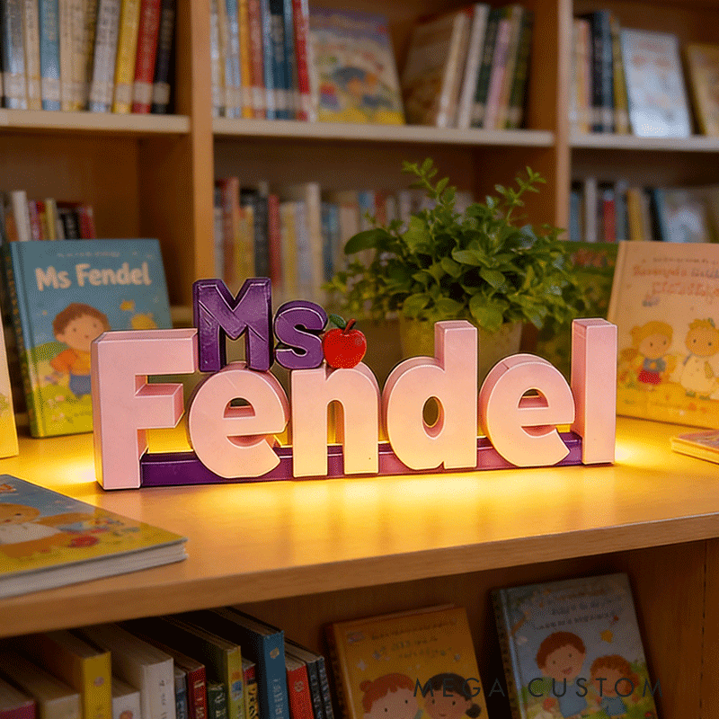 Personalized Desk Name Plate Sign Custom Name 3D Printed Gift for Teachers and Office Workers