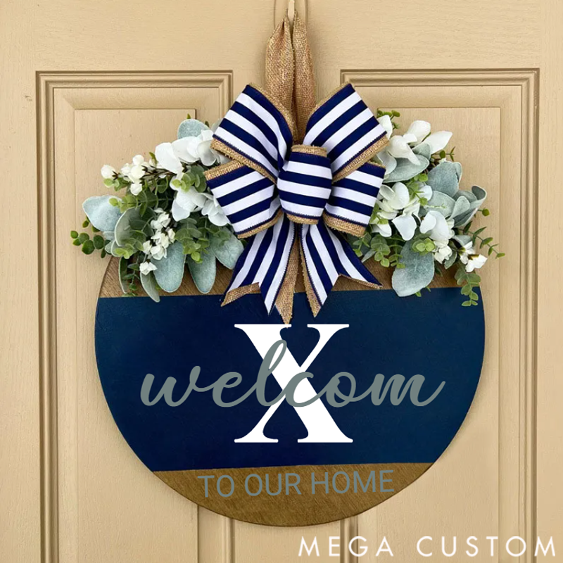 Personilzed Front Door Decor Last Name Welcome to Home Sign for Family