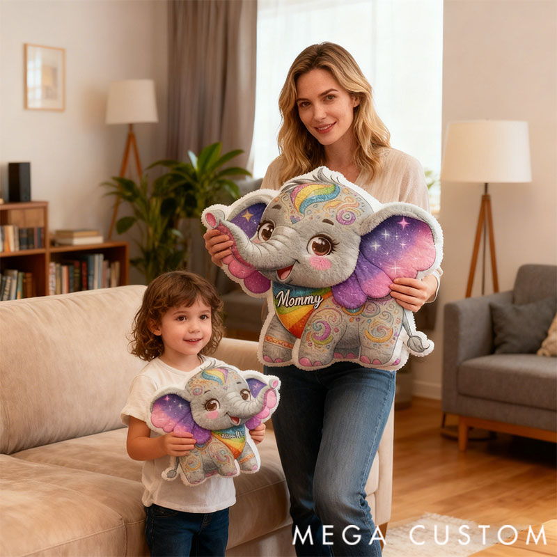 [Copy]Personalized Graphic 3D Print Pillows Pillow, Custom Elephant Pillow with Name for Family