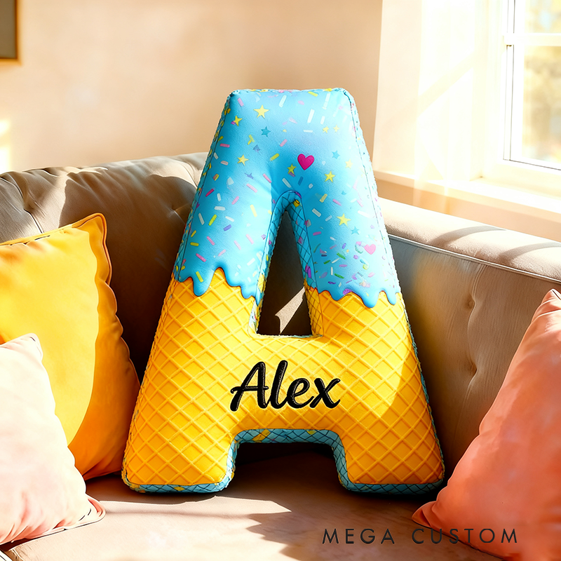 Personalized Cookie Letter Pillow Pillow with Custom Name 3D Graphic Print Unique Appreciation Gift