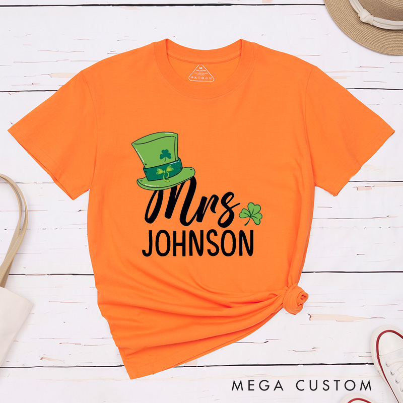 Personalized St. Patrick's Day Mr and Mrs Matching Classic T-Shirt 