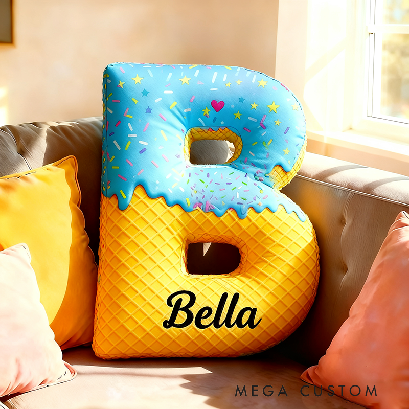 Personalized Cookie Letter Pillow Pillow with Custom Name 3D Graphic Print Unique Appreciation Gift