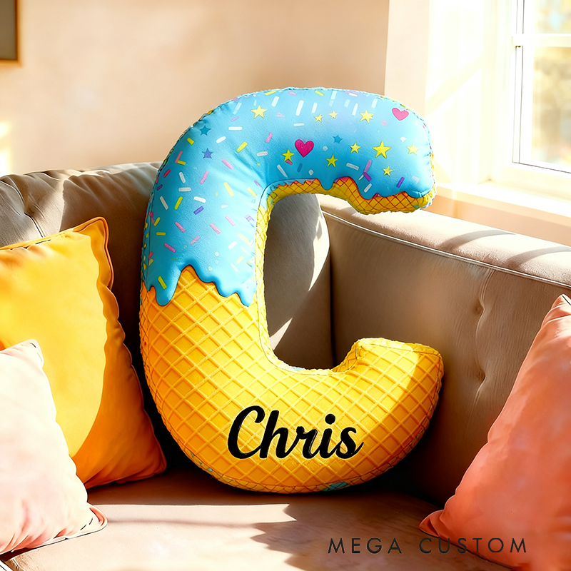Personalized Cookie Letter Pillow Pillow with Custom Name 3D Graphic Print Unique Appreciation Gift