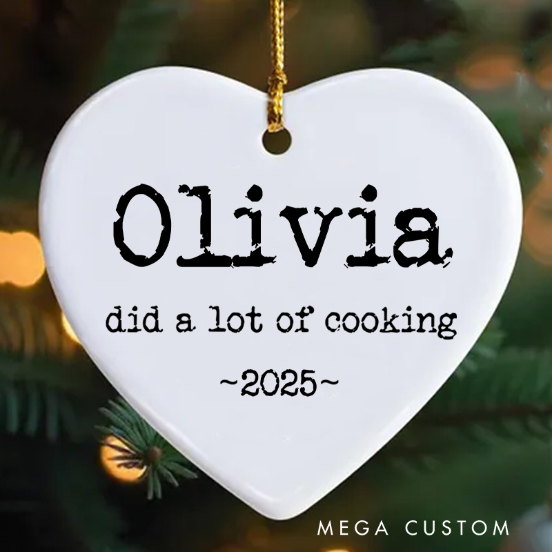 Personalized Did A Lot of Cooking Christmas Ornament Baking Ornament with Name Xmas Tree Decor for Baker 2025 Christmas Gift Baking Lover Gift