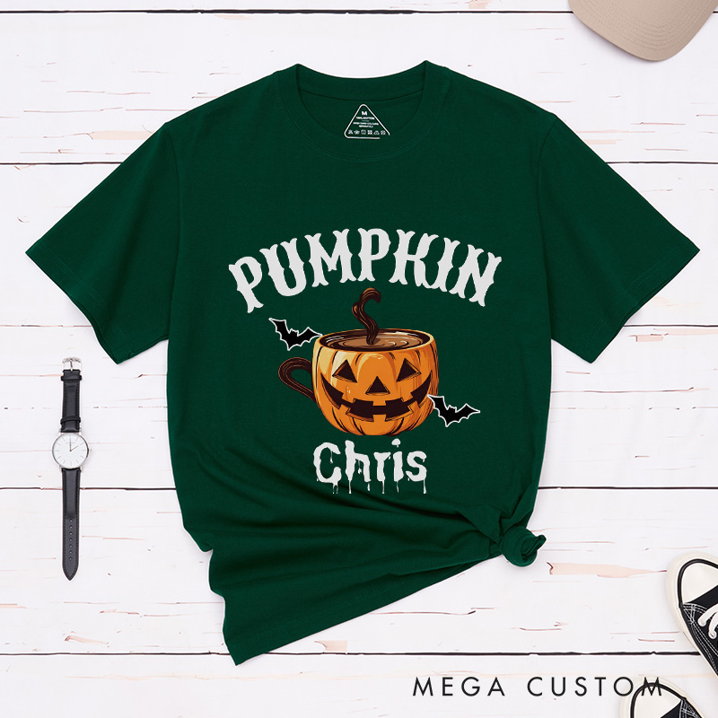 Personalized Pumpkin Coffee Mug Couple Halloween Matching T-Shirt Funny Matching Halloween Shirt Gift For Him and Her 