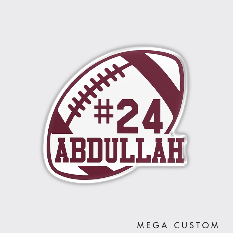 Personalized American Football and Rugby Fridge Magnets with Custom Player Name and Number for Fans