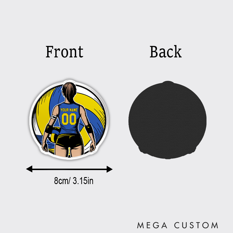Personalized Volleyball Fridge Magnets with Custom Name and Number for Players and Fans