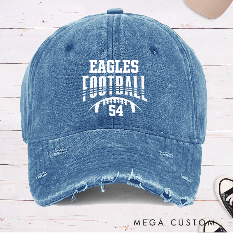 Personalized American Football Cap with Custom Team Name and Number on the Front,Custom Football Gift