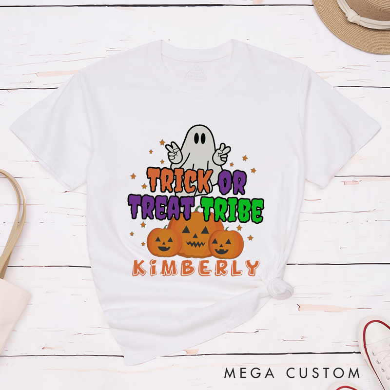 Personalized Halloween Trick or Treat Tribe Matching T-Shirt For Couple Halloween Party Shirts