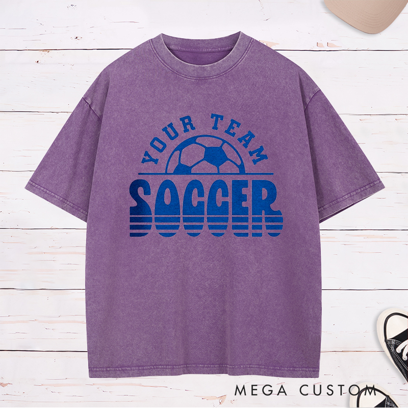 Personalized Team Soccer Washed T-Shirt with Custom Team Name