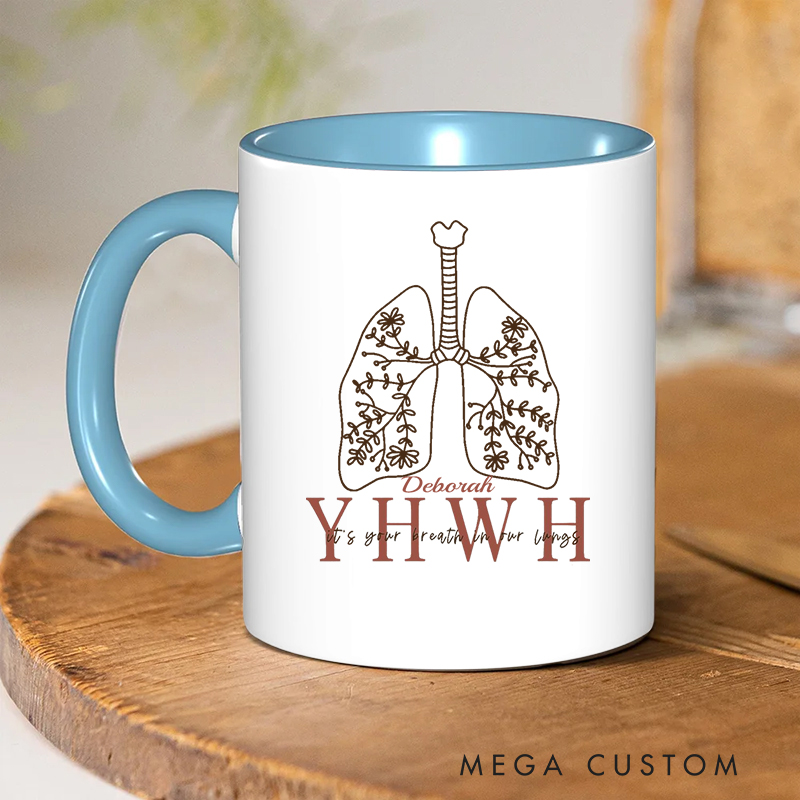 Personalized Job 33:4 Bible Verse Inner Color Ceramic Mug with Name Birthday Christmas Gift for Christians 