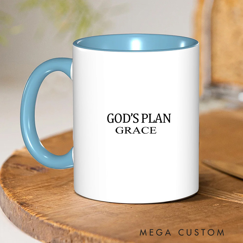 Personalized God's Plan Bible Verse Inner Color Ceramic Mug with Name Birthday Christmas Gift for Christians Best Gift for Christians