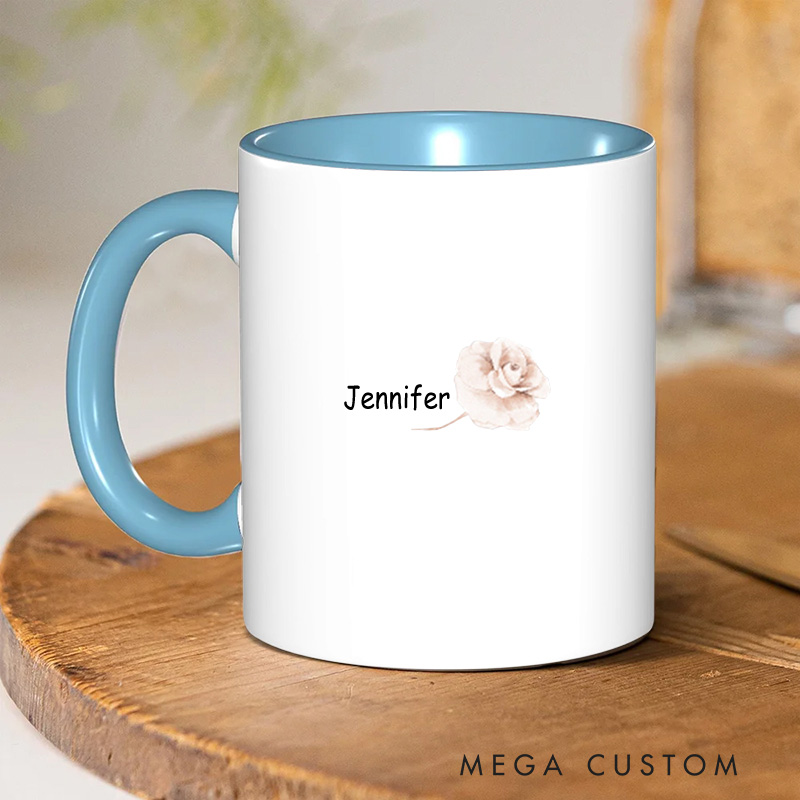 Personalized Stand Before Anyone Floral Wreath Christian Ceramic Inner Color Mug with Name Bible Verse Gift Religious Gift Christian Gift for Ladies