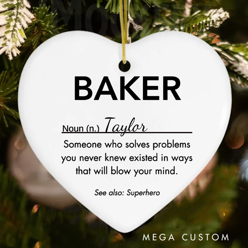 Personalized Baker Definition Christmas Ornament Custom Baker Ornament with Name Xmas Tree Ornament for Baker Christmas Gift Baking Lover Gift Christmas Gift