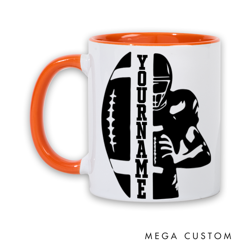 [Copy]Personalized American Football and Rugby Player Design Mug with Custom Name