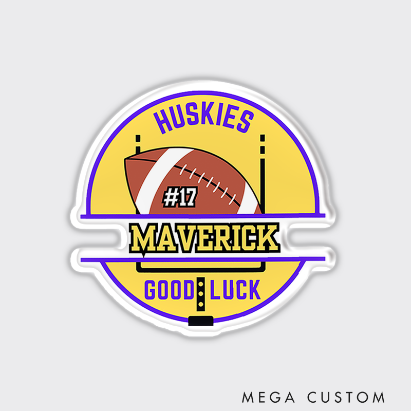 Personalized American Football and Rugby Team Fridge Magnets with Custom Team Name, Player Name and Number