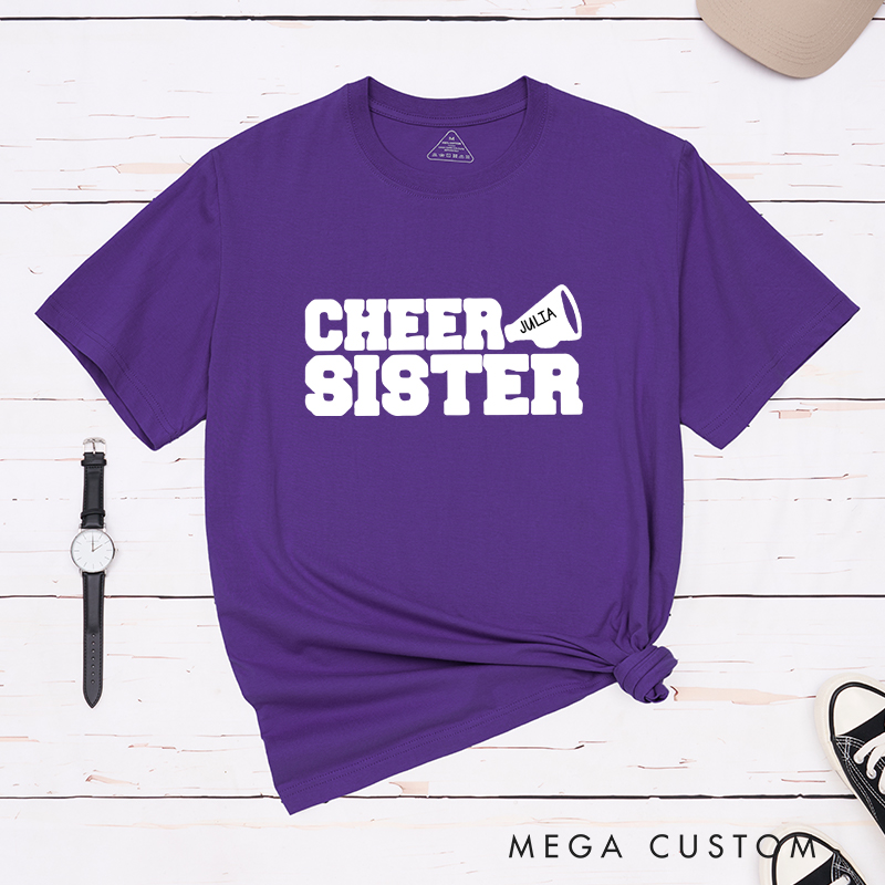 Personalized Cheer Sister T-Shirt with Custom Name