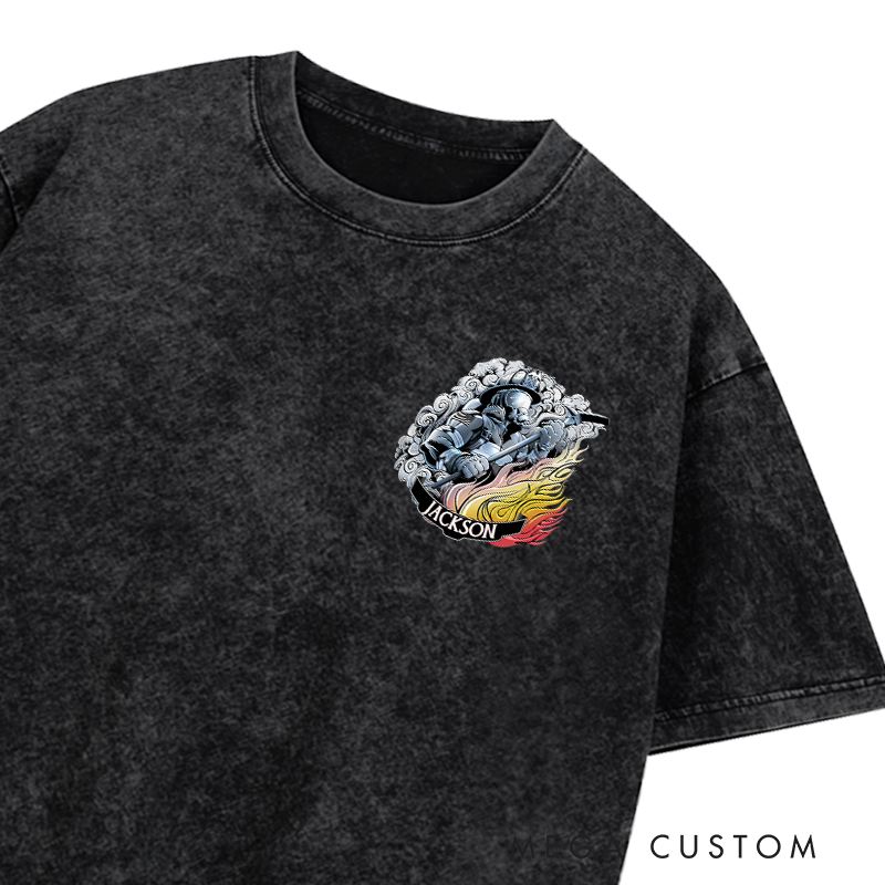 Personalized Firefighter Washed T-Shirt Smells Like Work Design Gift for Firefighters